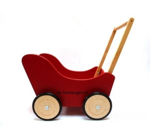 houten poppenwagen rood